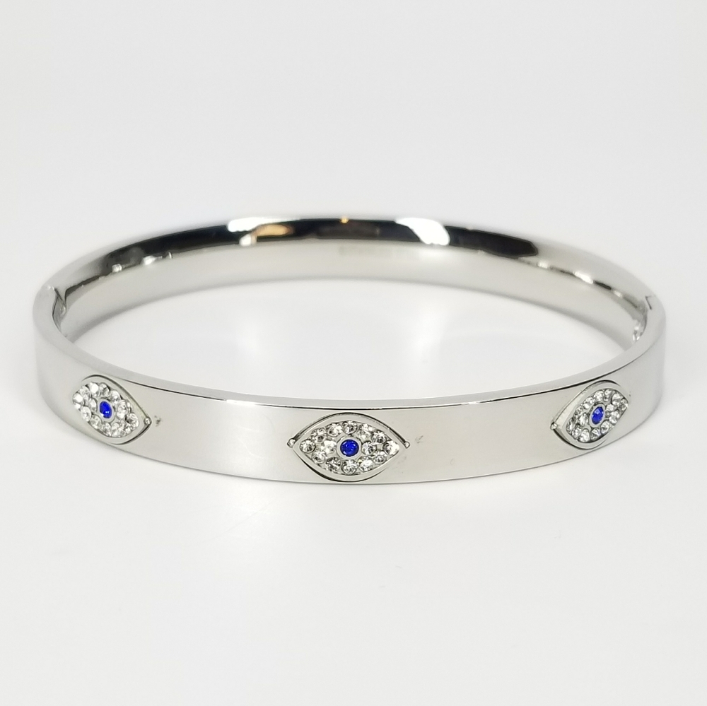 NWT Trendy Evil Eye Stainless Steel Cuff Bracelet - Picture 8 of 11